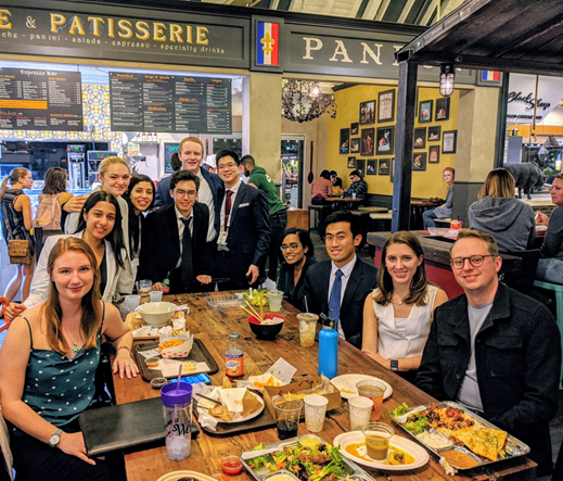 The GMI cohort dining out during SWE 2019.