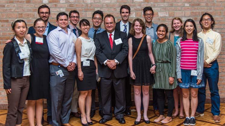 Rice University Professor Antonios Mikos (center) and students at the 25th Anniversary Celebration of the Advances in Tissue Engineering short course