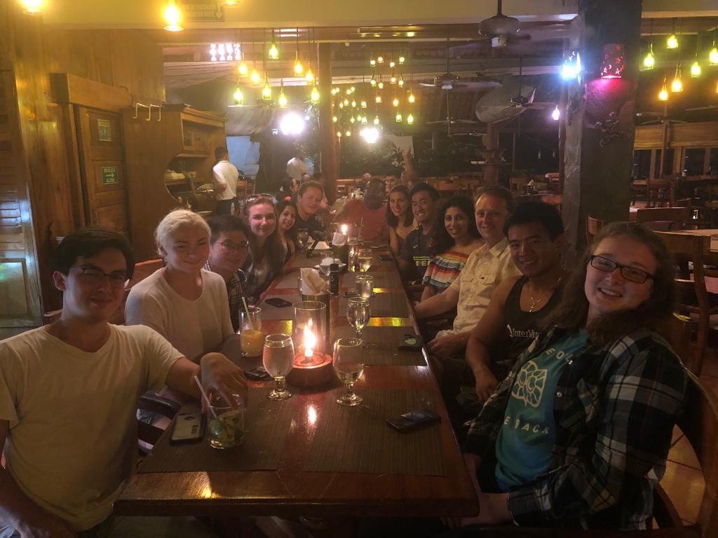 GMI cohort at dinner in Costa Rica.