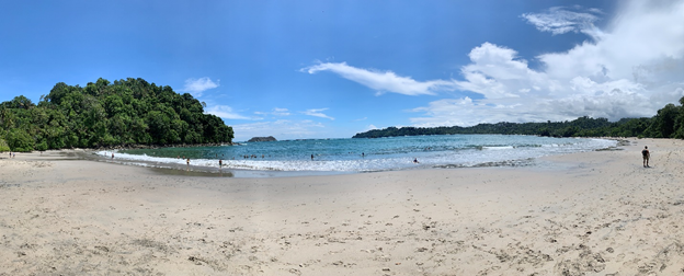 A panoramic view of the beach.