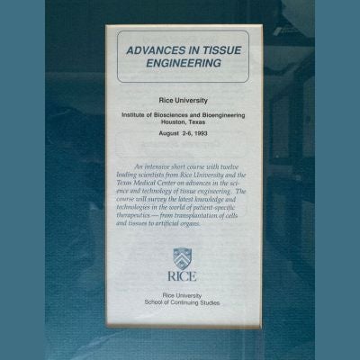 Framed program of the first Advances in Tissue Engineering short course in 1993