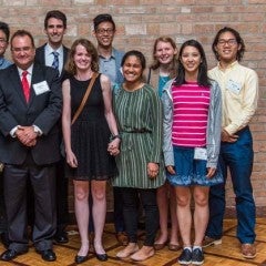 Rice University Professor Antonios Mikos (center) and students at the 25th Anniversary Celebration of the Advances in Tissue Engineering short course