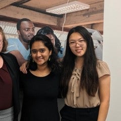 From left: Rice undergraduate students and Rice 360 interns Diego Gonzalez, Hannah Andersen, Aarohi Mehendale and Sally Yan.