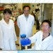 From left, Rice researchers Linlin Zhang, Gang Bao and Sheng Tong. Image by Jeff Fitlow