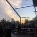 View of the downtown Houston skyline from the outdoor patio of St. Arnold's Beer Garden.